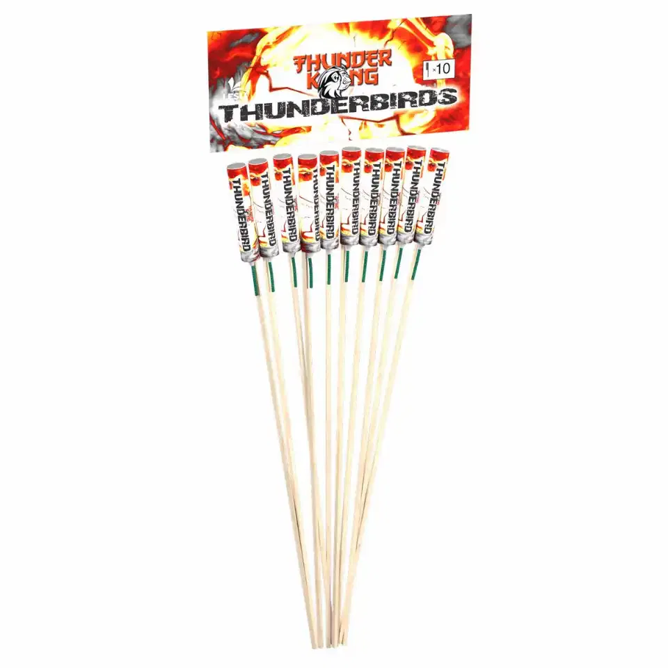 Feuerwerksraketen Thunderbirds auf Stäben