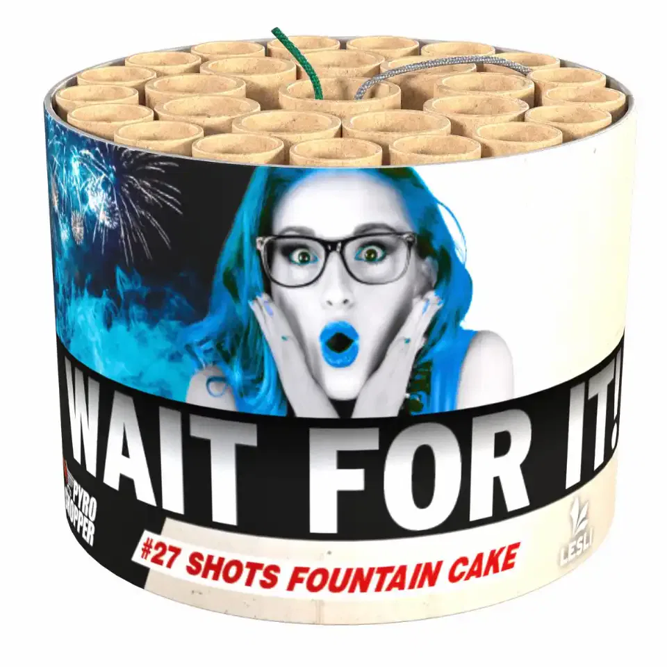 Feuerwerksbatterie mit blauer Frauengrafik