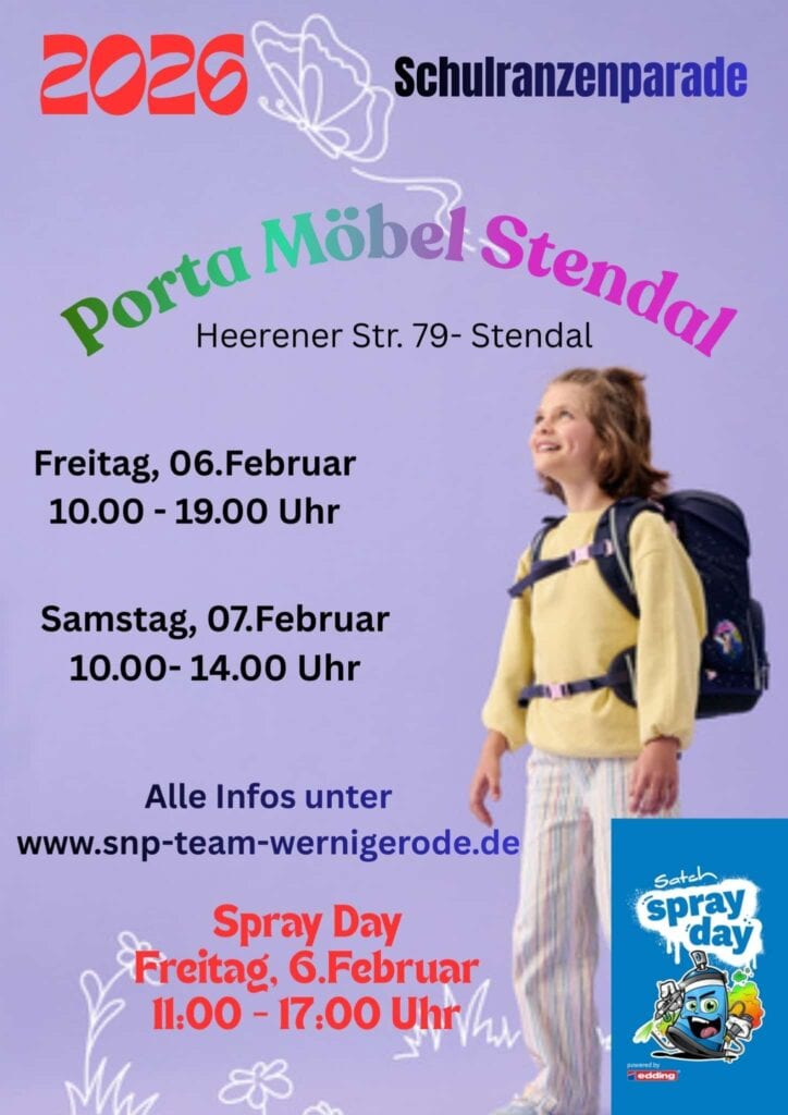Schulranzenparade 2026 bei Porta Möbel Stendal
