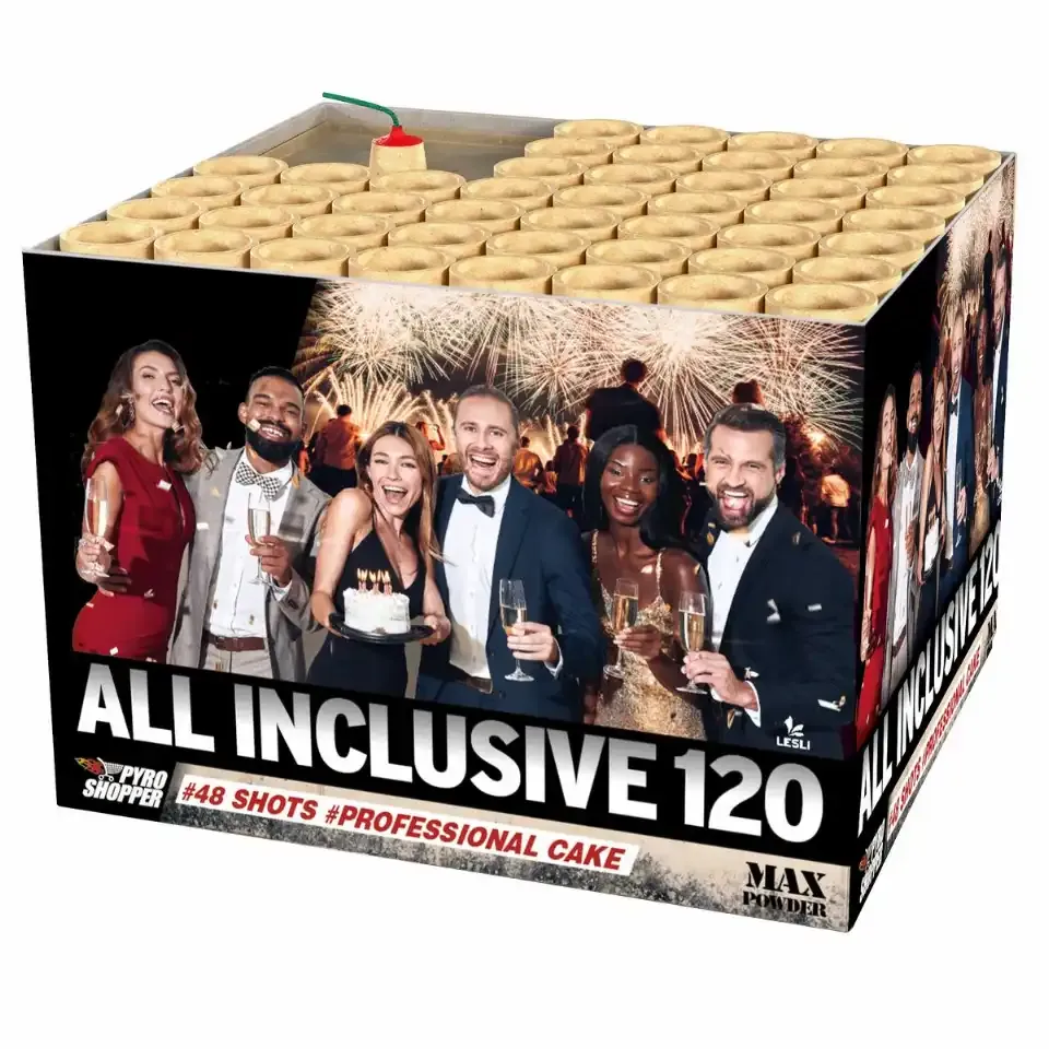 Feuerwerksbatterie All Inclusive 120 mit Partybild