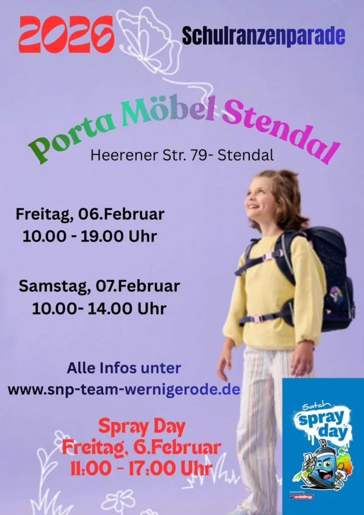 Schulranzenparade 2026 bei Porta Möbel Stendal